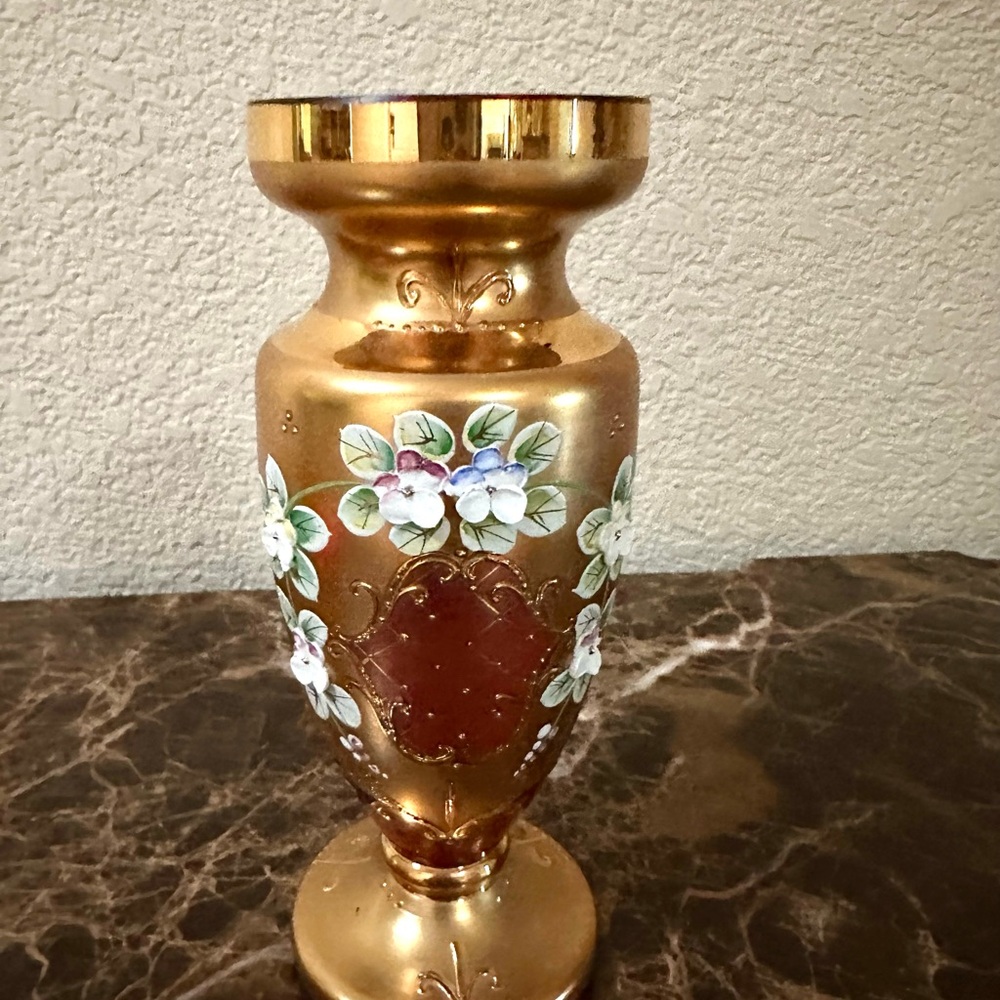 Vintage bohemian Vase Made In Czech Republic New
